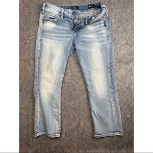 Silver Jeans Women's Size 31 Mid Rise Capri Denim Low Rise Super Stretch